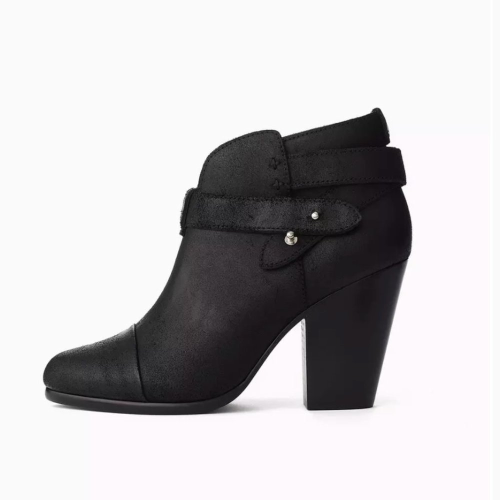 Rag & Bone Black Leather Harrow Ankle Boots - EU 39 - US 8.5